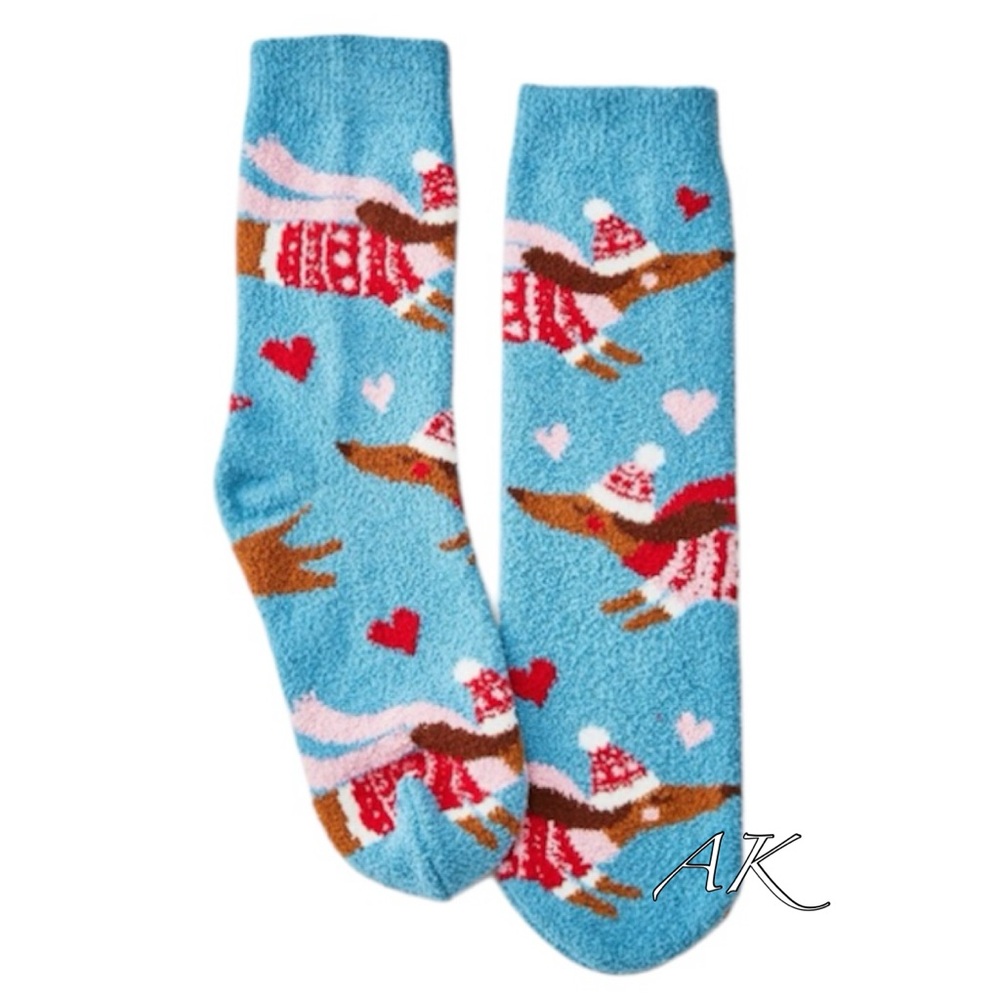 Dachshund Fuzzy Cozy Crew Socks 🐾 Doxie Wiener